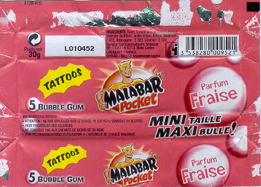 Emballage Malabar Pocket 2003 Goût : FRAISE
