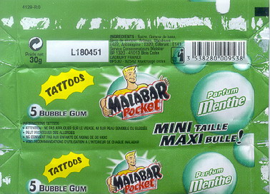 Emballage Malabar Pocket 2003 Goût : MENTHE